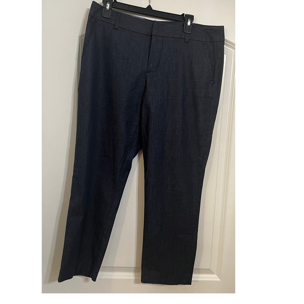 Tommy Hilfiger 10 Dark Denim Crop Pants Flat Front Low Rise NWT